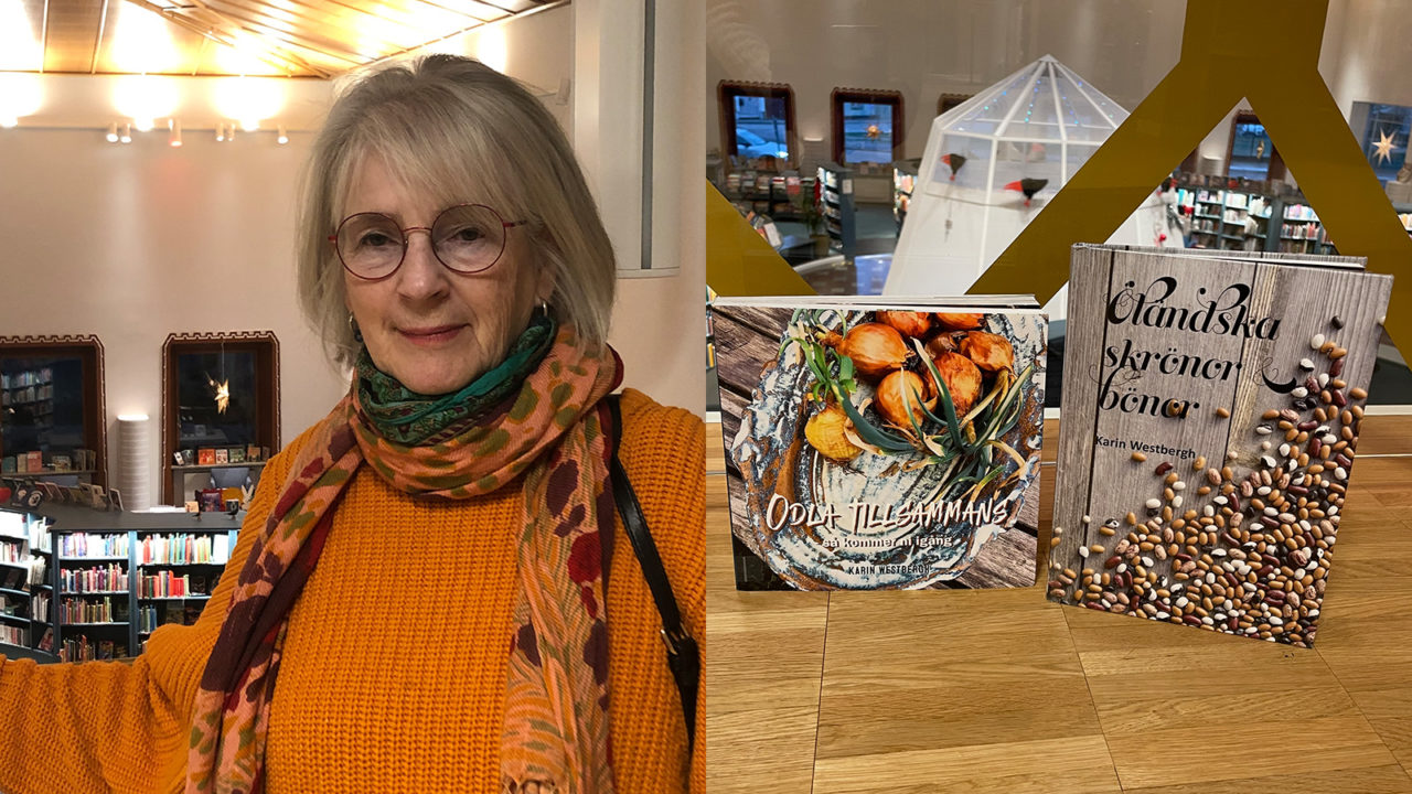 Karin Westbergh med böcker