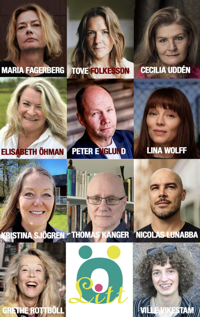 Affisch med författare som medverkar på ÖLitt