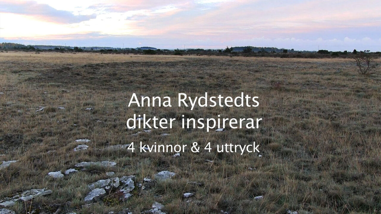 Filmaffisch Anna Rydstedts dikter inspirerar, text över foto av alvaret
